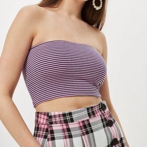 Topshop Striped Bandeau Top